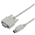 Pikkukuva 4 / 4: Db9p - 8p Mini Din Rs232 Latausjohto Valkoinen 2,5m Plc Dvp-eh:lle
