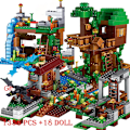 Miniatyrbillede 2 af 4: 1500 stk Myworld Mursten Sæt Minegård Bjerghule Vandfald Landsby Jungle Træhytte Figurer Model Byggeklodser Legetøj Gaver - Blokke -