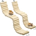 Miniatyrbillede 1 af 5: Træ kæledyr stige bro 2 stykker blød dyr bro legetøj bøjelig bur habitat legetøj til hamster mus chipmunk og andre små dyr