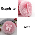 Miniatyrbilde 4 av 5: Fluffy plysj pudderpuff, myk ansikt pudderpuff sløyfe tørr pudderpuff, 4 stk