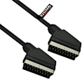 Miniatyrbilde 1 av 5: Skjermet Scart-kabel, gullbelagt hann til hann, Rgb 21-pin Scart-ledning for Av-lyd- og videokobling for TV, Sky, Vcr, Dvd-spiller