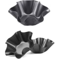 Miniatyrbild 1 av 5: 3-pack tortillaformar, nonstick tacoskalform, salladsskål, bakformar i kolstål för kök - svart, 6 tum (3)