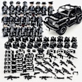 Miniatyrbillede 1 af 4: 1 sæt sorte politibygninger Byggeklodser Militær Swat Teams Figur Sæt Bypoliti Model Byggeklodser Kits Børnelegetøj Nyt
