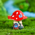 Miniatyrbillede 4 af 5: 4 stk. Miniature Svampehus, Fehave Svampehus Figurer Dukkehus Have Dekoration Mikro Landskab DIY Udendørs Dekorationer (Tilfældig Stil)