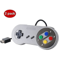Miniatyrbild 2 av 4: Ersättningskabelansluten handkontroll för New Super Nintendo Nes/snes Classic Edition Mini 2017, Klassisk spelkontroll Joystick Gamepad (2-pack, ej USB)