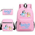 Pikkukuva 2 / 2: Bluey kolmiosainen koululaukku Pink 2