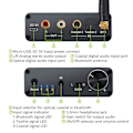 Miniatyrbilde 4 av 5: Bluetooth DAC-konverter 192kHz Digital til Analog Konverter med Hodetelefonforsterker AAC innebygd 5.