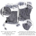 Miniatyrbillede 2 af 4: Vinterhandsker til kvinder Faux Fur Varme mellemlange tommelfingerhul Fingerless Handsker