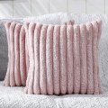 Miniatyrbilde 1 av 5: Pute og putetrekk sett med 2 dekorative putetrekk plysj faux pels fuzzy stripet myk pute