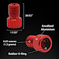 Miniatyrbillede 4 af 4: 5-pak cykelpumpe adapter Presta ventiladapter - Konverter Presta til Schrader - Fransk/uk til USA - Pust dæk op med standardpumpe eller luftkompressor (grøn)