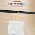 Pikkukuva 5 / 5: 2 kpl Rattan-vaateteline, luonnollinen rotinki, käsin kudottu, 3 telinettä, vaatekoriste, 40x20cm