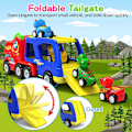 Miniatyrbild 3 av 5: Lastbilar med dinosaurier för småbarn 1-4 år - dinosaurietransport, leksakslastbilar för pojkar, födelsedagspresenter