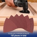 Miniatyrbilde 5 av 5: 150 stk Trekant Slipeskiver, 3-1/8 tommer Borrelås Passer til Oscillerende Multiverktøy, 40/60/80/120/180/240 Korn for Sliping, Sliping