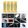 Miniatyrbillede 3 af 3: 4 stk. lommelygtebatteri Gif 9900mah 18650 genopladeligt batteri gul