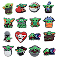 Pikkukuva 1 / 5: 15 kpl Baby Yoda -teemaiset Crocs-kenkien riipukset, rantakengät, sandaalit, koristeet, lahjat, kenkävarusteet