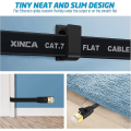 Miniatyrbillede 4 af 5: Kat 7 Ethernet-kabel 5m, fladt 10gbps 600mhz/s højhastigheds patchkabel Stp Rj45 Gigabit Lan netværks internetkabel med 10 kabelklips