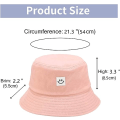 Miniatyrbilde 2 av 5: Solhatt for barn med smilende ansikt, bøttehatt for jenter og gutter, sommer solbeskyttelse bomull unisex strandlue