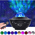 Miniatyrbillede 3 af 6: Stjerneprojektor Galaxy LED-lampe med indbygget højttaler Multifarvet Sort
