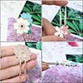 Miniatyrbillede 5 af 5: 4 stk. Kreative Elegante Kirsebærblomst Papirclips Bogmærker Sakura Papirclips Metal Bogmærke Note Clips Bogmærker til Kontor, Skole, Hjem og Bryllup