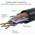Pikkukuva 4 / 5: 1ft Cat6 Ethernet-kaapeli - Keltainen Cat 6 Gigabit Ethernet-johto -650mhz 100w Poe Rj45 Utp Muovattu Verkko-/paikkajohto W/vedonpoisto/f