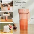 Pikkukuva 3 / 3: Kannettava tehosekoitin, 300 ml:n minisekoitin, USB-ladattava smoothie- ja milkshake-tehosekoitin 4 terällä, kotiin, urheiluun, matkoille ja toimistoon