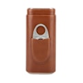 Miniatyrbillede 3 af 5: 3-finger Humidor Læder Cedar Foret Cigar Humidor Sølv Cigar Cutterbejoey