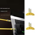 Miniatyrbillede 2 af 5: Type C til Type C opladerkabel, 240W 5A strømkabel 480Mbps data med 120cm flydende silikone ydre til tablets bærbare computere Gul Yellow