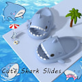 Miniatyrbild 4 av 5: Cartoon Shark Flip Flops, halkfria tjocka sulor strand Flip Flops, snabbtorkande roliga pool sandaler Matcha green 40/41