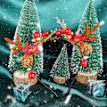 Miniatyrbilde 4 av 5: Juleblomst Hjort Hodebånd, Elg Hjort Dyr Horn Hodeplagg Hårstykke Halloween Jul Blomster Gevir Hårtilbehør for Kvinner Jenter