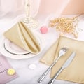Miniatyrbilde 5 av 5: 16 Pakk Kvadratiske Satin Servietter Lys Silke Bordservietter Myk Glatt Stoff Bordservietter for Bryllup Bankett Fest Dekorasjon, Champagne, 17 x 17 Tommer