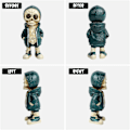 Miniatyrbild 3 av 5: Coola Retro Skelettfigurer, Halloween Gotisk Dekoration Skalle Hartsstaty, Söt Halloween Prydnad för Hemmakontor C