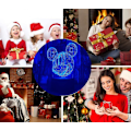Miniatyrbild 4 av 4: Söt Mickey Mouse huvud 3d LED optisk illusion akryl nattlampa med fjärrkontroll 7 färger ändra dimbar USB-driven sovrumsdekor