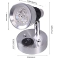Miniatyrbillede 2 af 5: 2 stk. 12 V LED-spotlæselampe, 3W kugleformet læselampe i aluminium 330 lm vægmontering