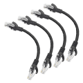 Miniatyrbillede 1 af 5: Kort Cat5e Ethernet Patchkabel 0,5ft, snagless RJ45 Computer LAN Netværksledning til Router, Modem, Switch, Server, Sort (4-pak)