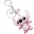 Miniatyrbillede 3 af 3: 2-pak Stitch legetøjsformet nøglering nøglering pung vedhæng par nøglering nøglering, sæt med 2, pink og blå