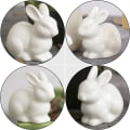 Miniatyrbilde 4 av 5: 3 stk. Keramiske Miniatyr Kanin Figurer Mikro Tiny Mini Kanin Statue Påske Landskap Blomsterpotte Mos Fe Hage Ornamenter Dekorasjon
