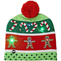 Miniatyrbilde 1 av 5: LED-belyst lue med blinkende lys - Strikket julelue for menn og kvinner, perfekt for festivaler og fester