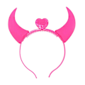Miniatyrbillede 1 af 3: LED Lysende Blinkende Djævelhorn Pandebånd Glødende Djævelhorn LED Kostume Pandebånd (Pink)