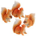 Miniatyrbillede 1 af 5: 4 stk. Mini Egern Figurer Miniature Resin Dyr Figur Micro Landskab Have Egern Statuer