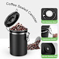 Miniatyrbillede 4 af 5: Kaffebeholder Lufttæt 500g Bønner, 1,8l Bønnebeholder, Vakuum Kaffeboks Med Ske Opbevaringskrukke Til Kaffe