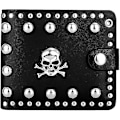 Miniatyrbillede 2 af 4: Læder Cool Punk Gothic Western Skull Clutch Punge Tegnebøger Med Kæde Til Mænd Biker