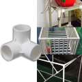 Miniatyrbillede 3 af 4: 3-vejs PVC-fitting PVC-rørforbindelser, tredimensionelle fittings, møbelforbindelser, drivhusramme (32mm, 4stk)