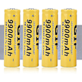 Miniatyrbillede 1 af 3: 4 stk. lommelygtebatteri Gif 9900mah 18650 genopladeligt batteri gul