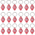 Pikkukuva 1 / 5: (18 kappaleen pakkaus) Mini punainen LED-avainperän taskulamppu, punainen valoavainperän taskulamppu, punainen avaimenperän taskulamppu, punainen avaimenperän valo - punainen valo punaisella kuorella