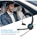 Miniatyrbild 2 av 5: Bluetooth-headset med mikrofon, trådlöst kontorsheadset, over-head-hörlurar, lastbilschaufför Bluetooth-telefonheadset för callcenter, Skype, Voip, stöder
