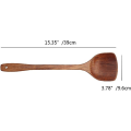 Miniatyrbillede 3 af 5: Træspatel, 2 stk. Lang håndtag Flad Non-Stick Køkken Køkkenudstyr til Blandning og Madlavning, 15.35”