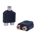 Miniatyrbillede 2 af 4: 2 stk RCA AV Splitter Y Adapter 1 Hun 2 Hun, Sort