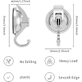 Miniatyrbillede 2 af 5: Krog: Højtydende Vakuumsugkop Kransophæng til Køkken, Badeværelse og Toilet Organisation, Nem at Installere og Fjerne (2 Pak, Sølv)