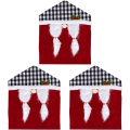 Miniatyrbild 1 av 5: Set med 3 julstolsöverdrag Santahatt Julstolsryggsöverdrag Matrumskontorsstolsöverdrag för matsal Julfestival Semesterdekoration
