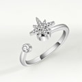 Miniatyrbillede 1 af 3: Damer Angstring Fidget Spinner Ring Kubisk Zirkonia Måne Stjerne Blomst Spindende Roterende Bekymringsringe til Stressaflastning Justerbar